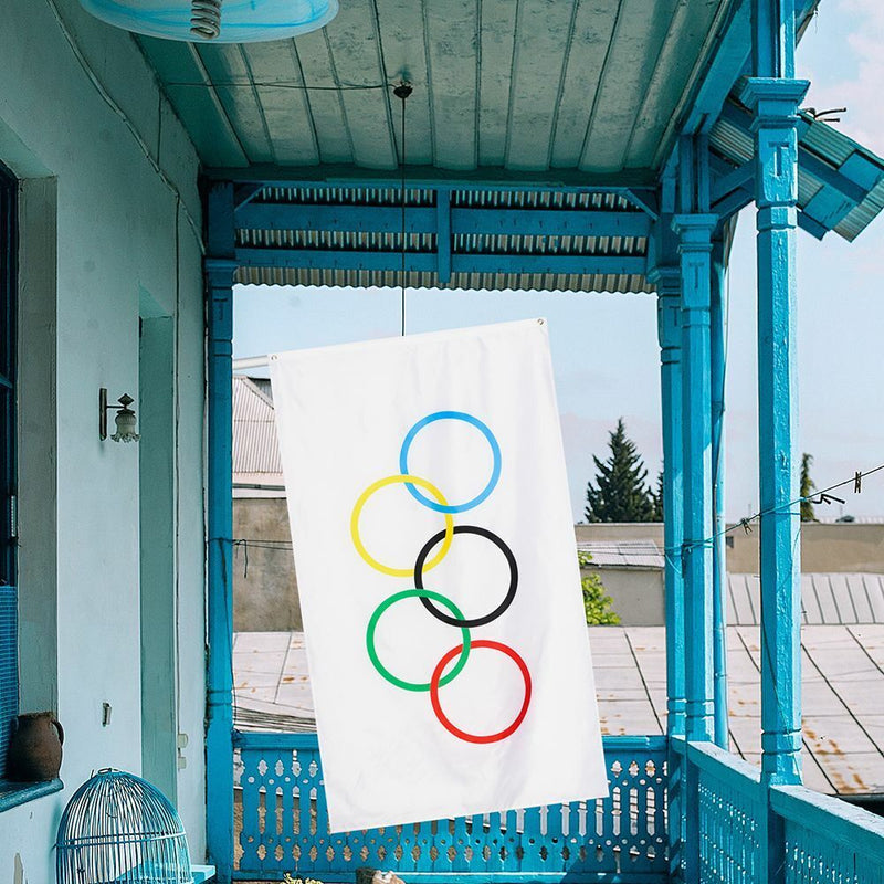 Yard Olympic Decorations Olympics Game Flag Polyester Fabric Outdoor Banner