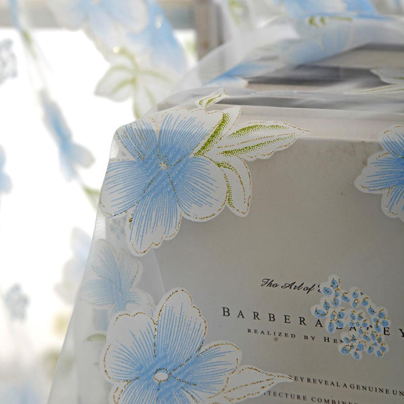 2pcs Curtain Living Room Bedroom Home Door Window Curtain (Light Blue)