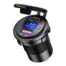 P21-B Car Motorcycle Dual USB Charger PD + QC 3.0 USB Charger Socket (Blue)