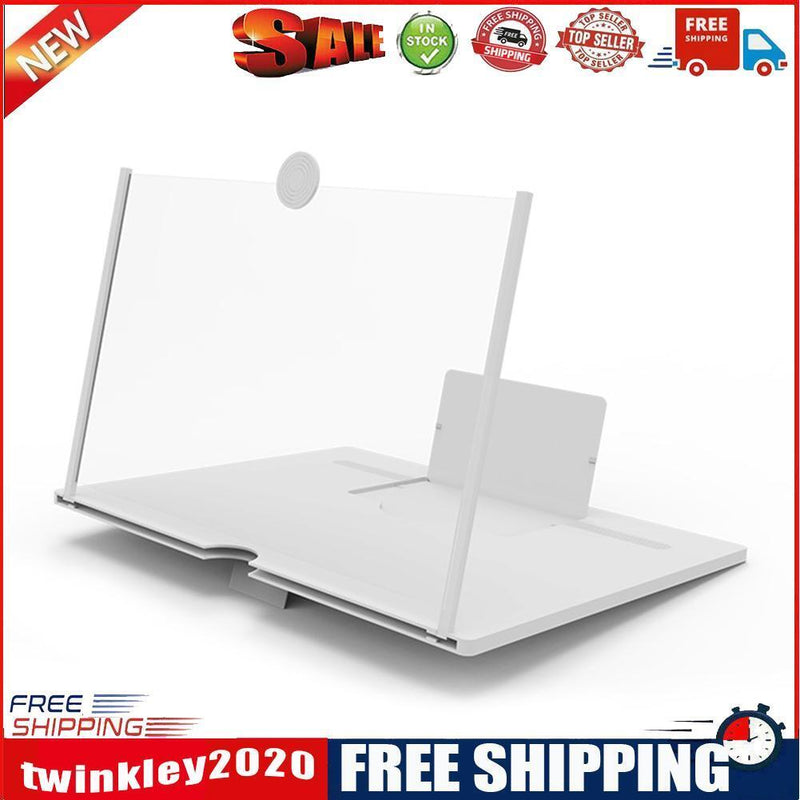 10 inch Smart Phone Magnifier Holder Video Amplifier Enlarger Stand (White)