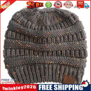 Colorful Knitted Hat Women Girls Autumn Winter Warm Beanie Cap (Dark Gray)