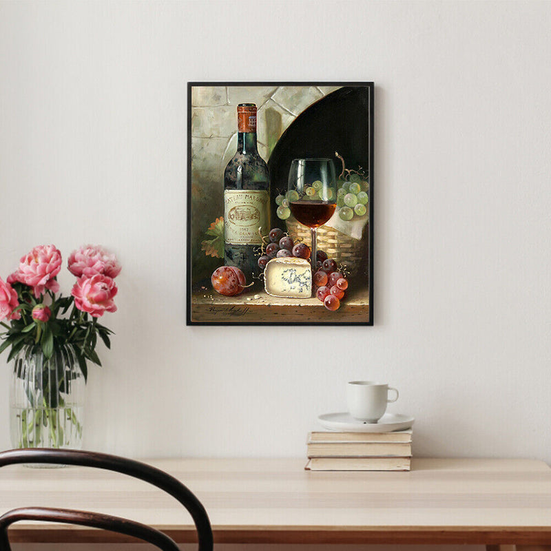 Diamond Painting 5D Full Round Drill Mosaic DIY Grape Wine Kit Wall Decorations