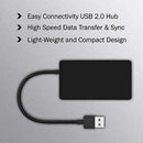 Black USB 2.0 Hi-Speed 4-Ports Splitter Hub For PC Speed High K4N4