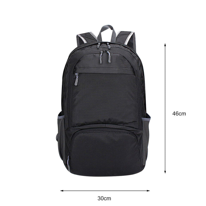 Foldable Outdoor Sports Backpack Hiking Cycling School Rucksacks (Black)