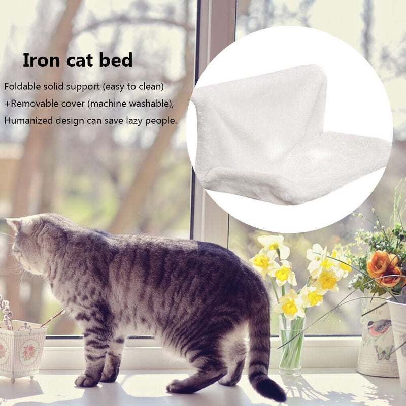 Cute Cat Hammack Kitten Hanging Sleeping Bed Seat Window Sill Nest (White)