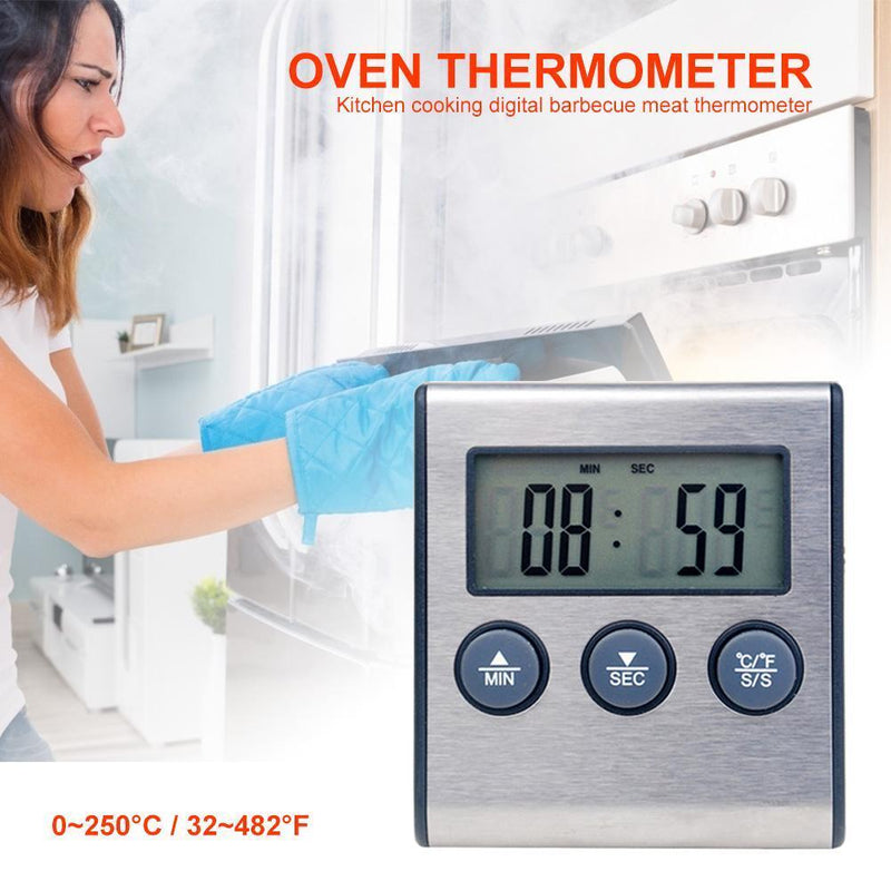 Kitchen Cooking Digital BBQ Meat Thermometer Grill Stainless Steel Probe