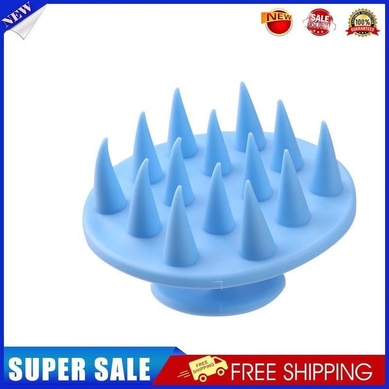 Pointed Tip Silicone Scalp Shampoo Massage Brush Head Acupoint Comb (Blue)