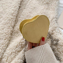 Love Heart Crossbody Handbag Women Kids Leather Small Shoulder Bag (Yellow)
