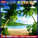 Beach Coconut Tree Oil Paint By Numbers Kits Canvas Picture Wall Art DIY Cr
