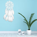 White Dream Catcher Flower Feather Pendant Circle Ring Wall Hanging Ornaments