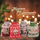 Christmas Burlap Bags with Drawstring Packaging Burlap Pouches Xmas Gift Bags