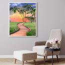 Paint By Numbers DIY Coastal Path Hand Painted Art Canvas Oil Home Wall Decor