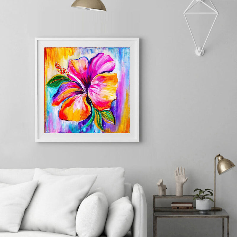 Blooming Flower Oil Paint By Numbers Kits DIY Handpainted on Canvas Wall Art