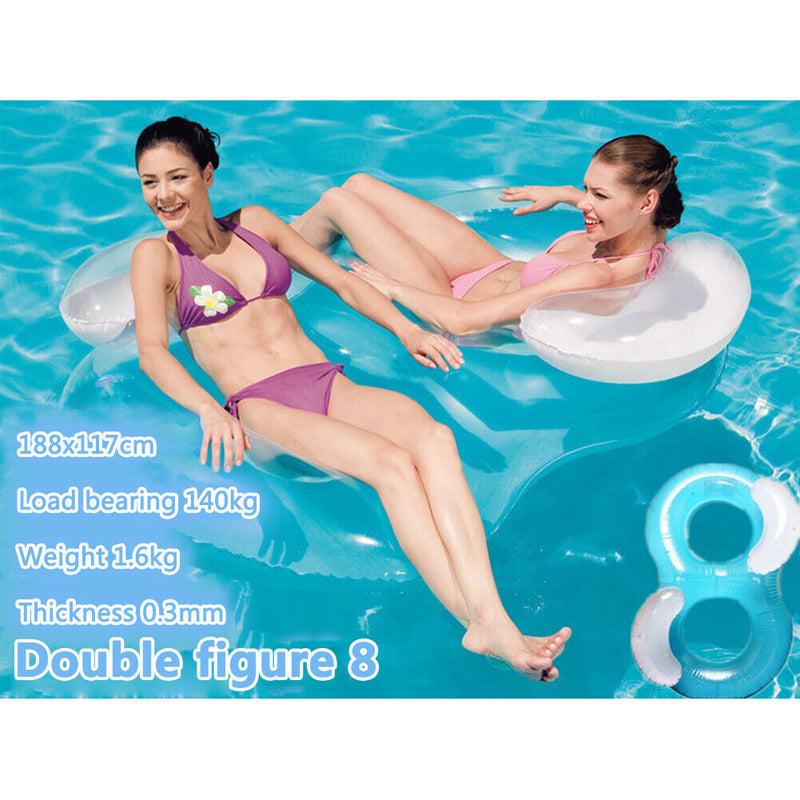 Inflatable Pool 8-character Swimming Ring Party Beach Water Sports Lounger Toys
