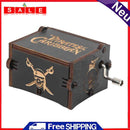 Wooden Hand Cranked Music Box Retro Home Ornaments Crafts Decor Kids Gifts