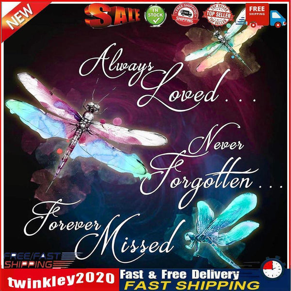 5D DIY Diamond Dragonfly Full Round Drill Mosaic Art Picture of Rhinestone Newly