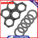 3/8 In. Guitar Bass Socket Nut Gasket Connector Washer Nuts Set (Black)