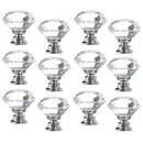 Door Knobs Cupboard Pulls Diamond Shape Pull Handle Crystal Glass Knobs
