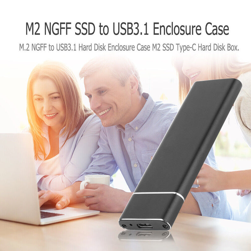 M.2 NGFF SSD to USB 3.1 Type-C Converter Adapter Enclosure Case Box (Black)