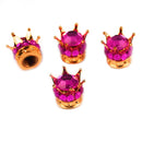 4x Car Rhinestone Wheel Tire Valve Caps Tyre Rim Stem Air Cover (Rose Red) Newly