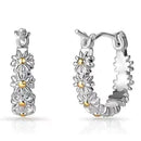 Gift Daisy Earrings Flower Daisy Pattern Hoop Dangle Stud Creative Earrings