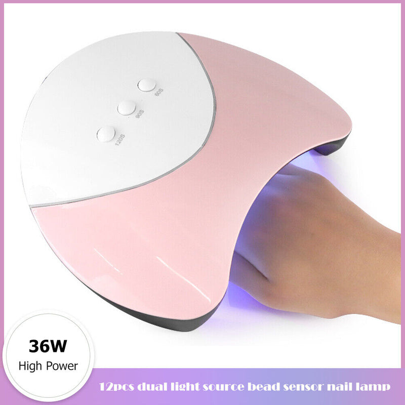 12 LED 36W Nail Manicure Dryer Nail Gel Polish Curing UV Lamp Nail Drying Tools