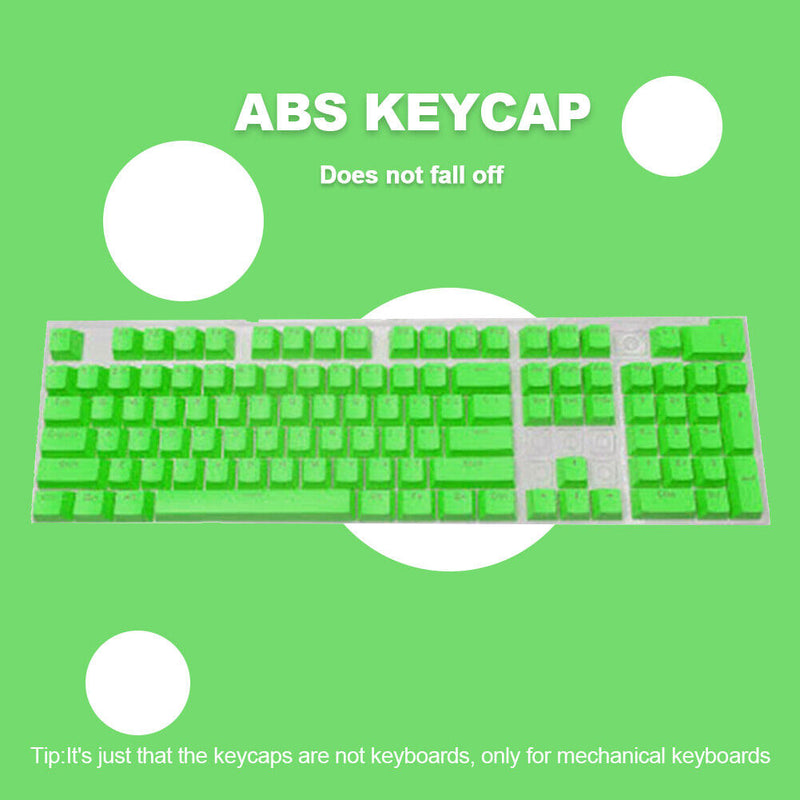 104pcs Universal Mechanical Keyboard Keycaps PC Bakclit Key Cap Set (Green)