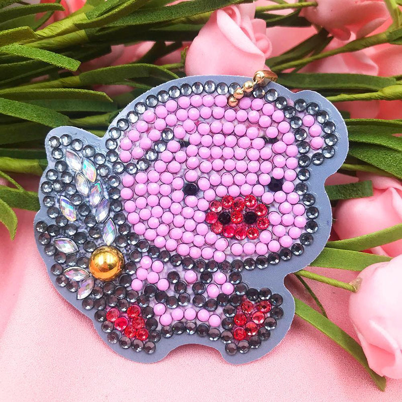 4pcs DIY Animals Full Drill Special Shaped Diamond Painting Bag Keychains Newly