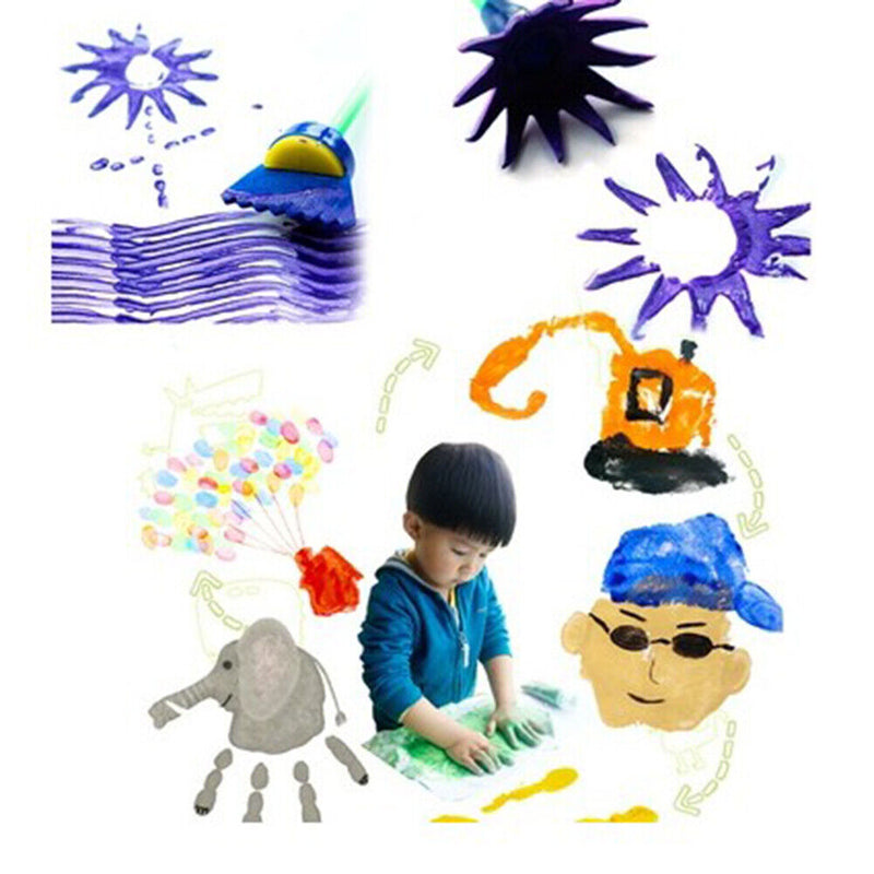 4pcs Rotate Sponge Brush DIY Color Draw Brush Painting Supplies for Ki