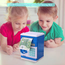 Automatic Electronic Piggy Bank ATM Password Money Box Saving Box (Blue)