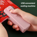 2 in 1 Mini Vacuum Sealer USB Snack Fresh Bag Heat Sealer Cutter (Pink) Newly