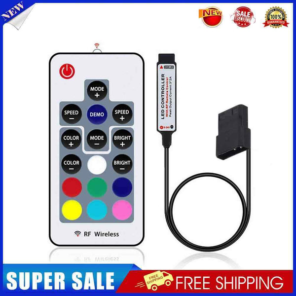 DC12V 4Pin Lamp Computer RGB LED Strip Light Wireless RF 17 Keys Controller