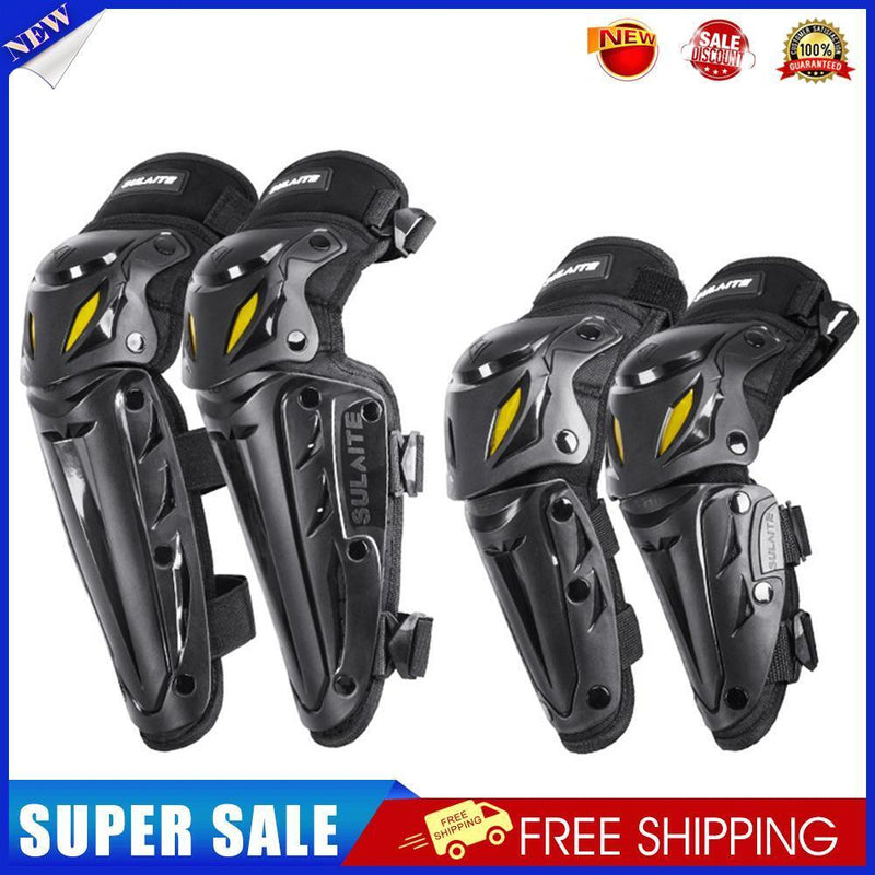 4pcs SULAITE Reflective Motorcycle Riding Knee Pads Protective Elbow Guard