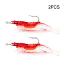 2pcs 6cm 3g Simulation Shrimp Lure Fishing Baits w/ Hook Crankbait (Red) Newly