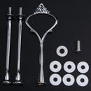 Set of 3 Tiers Cake Plate Stand Handle Fitting Party Crown Rod DIY