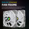 COOLMOON CPU Cooler 3 Pin ARGB FDB Bearing PWM PC Quiet Cooling Fan (White)