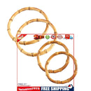 4pcs Round Bamboo Bags Handles DIY Handcrafted Tote Purse Handbag Hanger