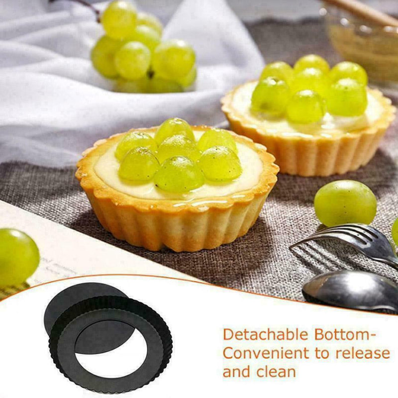 4" Pie Cake Tart Removable Non-Stick Bottom Baking Pan Cooking Pastry Mold C1J5