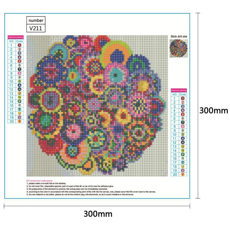 5D DIY Full Drill Diamond Painting Colorful Pattern Cross Stitch Embroidery