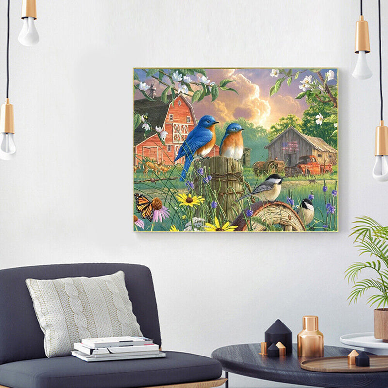 #A Railing Bird Oil Paint By Numbers Kit DIY Acrylic Painting on Canvas Frameles