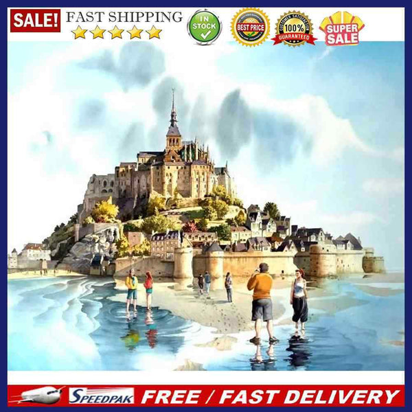 Castle Oil Paint By Numbers Kit DIY Acrylic Painting on Canvas Frameless Picture