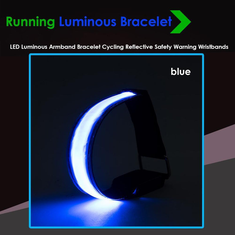 4pcs LED Luminous Armband Bracelet Cycling Reflective Warning Wristbands