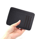 Fashion Women PU Litchee Pattern Solid Color Card Holder Casual Men Coin Purse