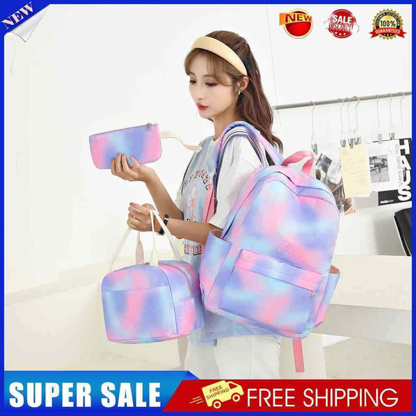 #A 3pcs/set Backpack 3 in 1 Fashion Kids Bookbag Zipper Pocket Lunch Bag for S