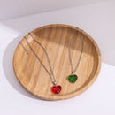 Luxury Aesthetic Chokers Peach Heart Clavicle Chain Pendant Necklace Crystal