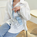 PVC Transparent Women Shoulder Bag Summer Clear Purse Totes Crossbody Handbag