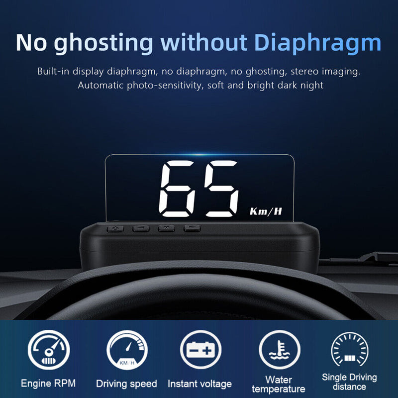 C100 OBD Car HUD OBD2 II Head Up Display Overspeed Warning Alarm System