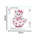 Cat 5D DIY Diamond Painting Embroidery Mosaic Needlework Home Decor(Pink) Newly