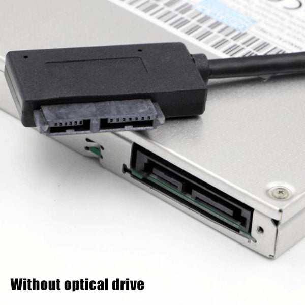 USB 2.0 to Slimline SATA 7+6 13pin Laptop CD DVD Optical Drive Adapter D2J0 L2T8