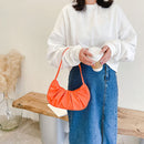 Small Shoulder Bags for Women Solid Color Pleated Cloud Underarm Handbag Totes